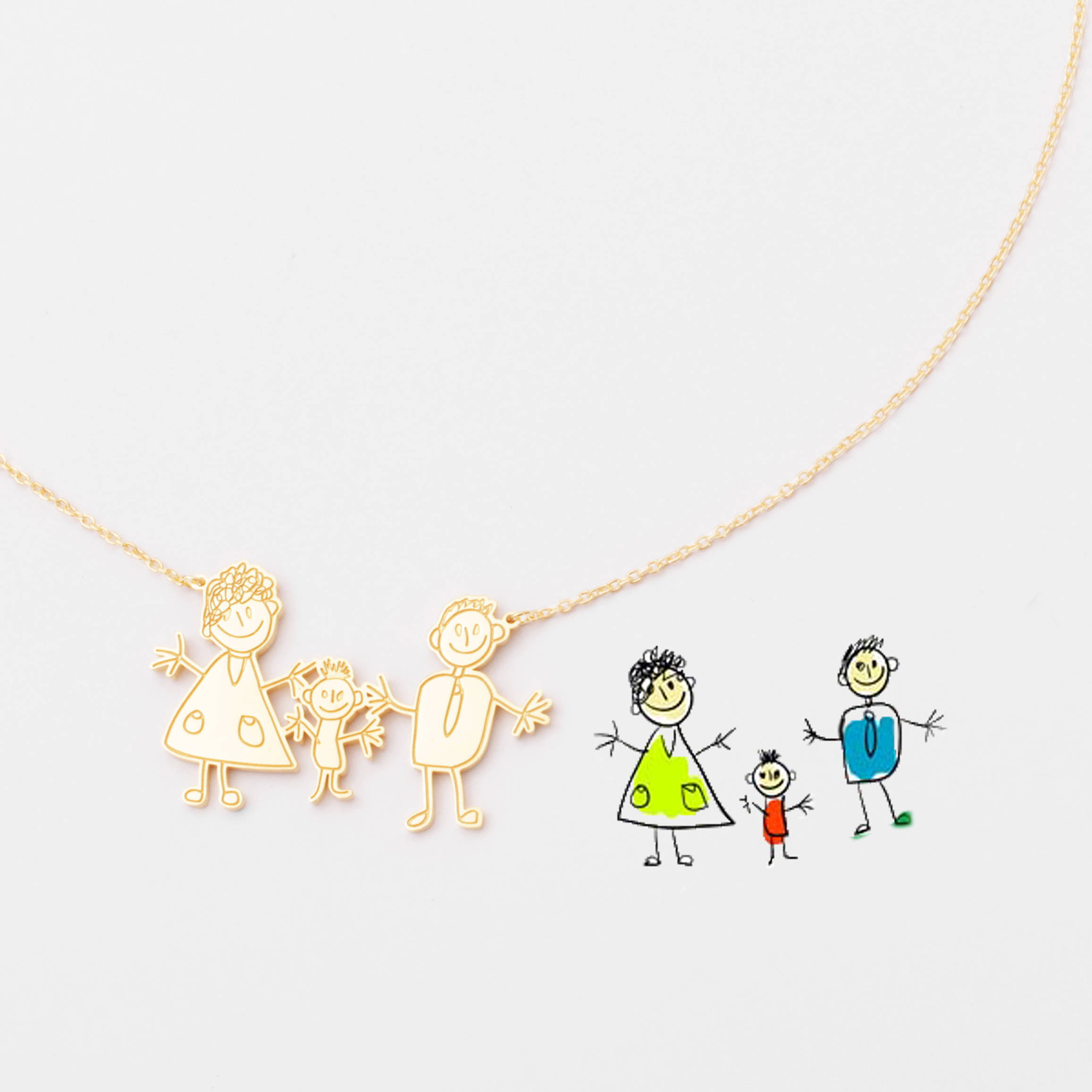 American Designer Grace -- Brief Stroke Hand-painted Baby Graffiti Private Custom Pure Silver Gilded Necklace