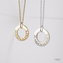 American designer Grace personalized custom letter latitude and longitude coordinates sterling silver gilded necklace female