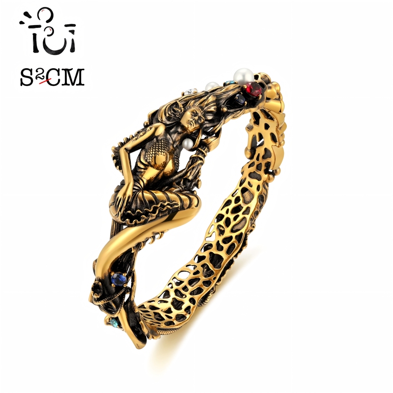 S2Cm Cast Soul Sea's Enchanting Shadow Mermaid Black Gold Bracelet Pure Gold 999 Original Design S2Cm Cast Soul Sea's Enchanting Shadow Mermaid Black Gold Bracelet Pure Gold 999 Original Design