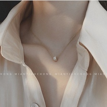 Cotton sliver worm Japanese and Korean Sterling Silver 925 plating 18K real gold exquisite micro inlay zircon transfer beads chic elegant clavicle necklace