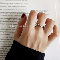 Sterling Silver 925 couples on the ring Mobius chic female Japanese and Korean personality tide students Net Red cold wind