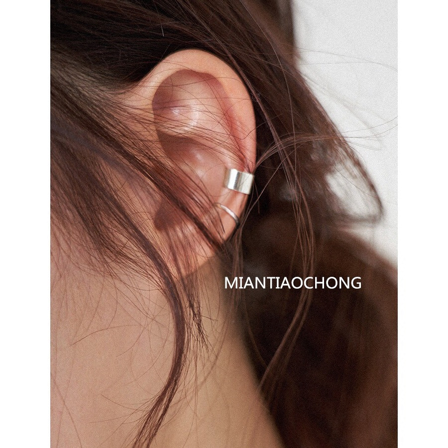 cos punk style ear bone clip wild s925 sterling silver men and women tide does not fade ear clip no ear hole fake ear needle
