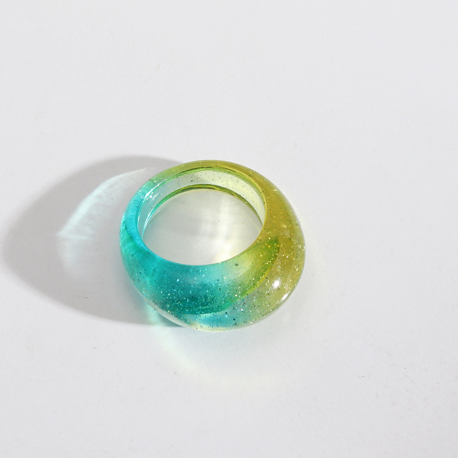 1 Piece Simple Style Circle Gradient Color Arylic Resin Women's Rings display picture 4