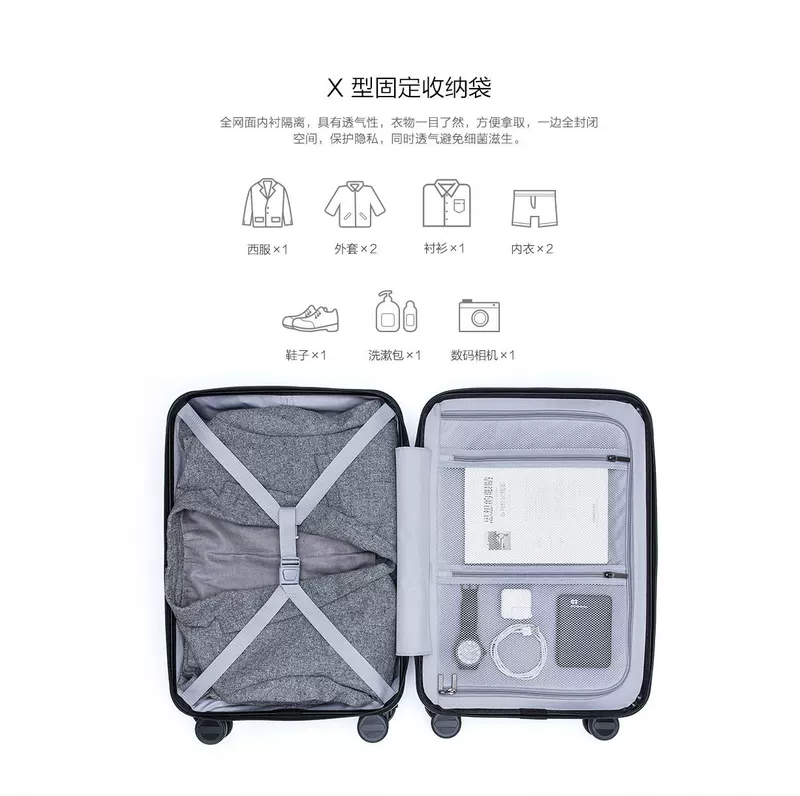 Millet (MI) Mijia 90 điểm kinh doanh vali vali trường hợp xe đẩy nam và nữ phổ quát vali bánh xe Titanium