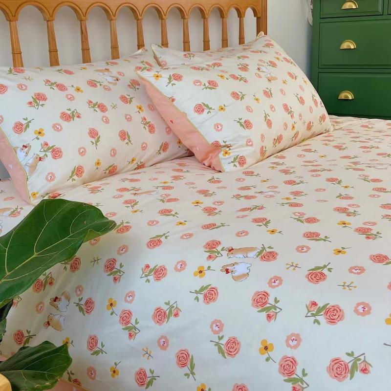 Real Pat Fa Tian Garden 100% Total Cotton Four Pieces Cover Small Fresh Pure Cotton 4 Pieces Close To Skin Soft Bed Products