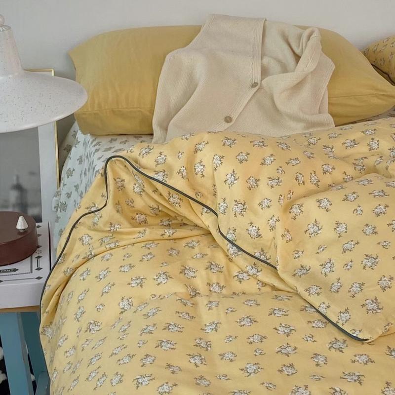 Category A soft and soft glutinous glutinous full cotton double layer yarn 4 sets double soft fluffy pro-skin and covered with nude sleep bed