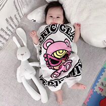 Infants and young children spring and summer new romper one-piece clothes men and women baby cartoon climbing clothes newborn out clothes tide