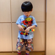 ins explosive childrens clothing Summer childrens simulation denim pure cotton shorts foreign style fashionable men and women childrens five-point pants tide