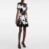 White elite elastic bandage, dress, with short sleeve, A-line