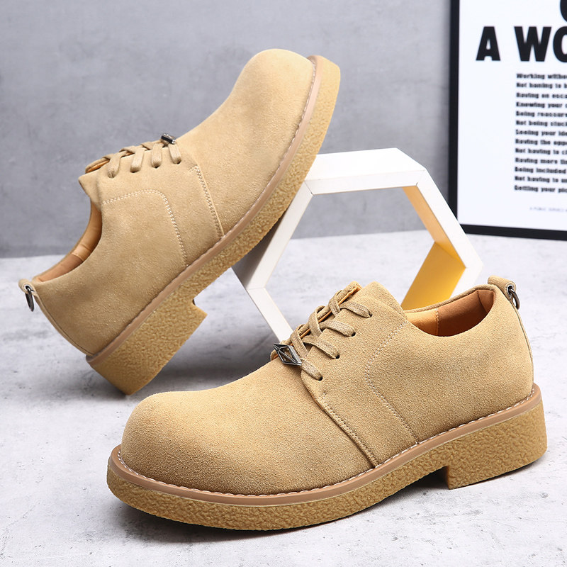 Suede Men's Shoes 2026 New Mickey Big-Toe Work Shoes Suede Casual Shoes Youth Nubuck Leather Martin Shoes