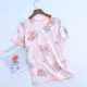 Cô gái phương thức phục vụ tại nhà bộ đồ ngủ mùa hè băng lụa phù hợp với trẻ em quần áo ngắn tay ở nhà mùa hè mỏng mùa hè - Pyjama