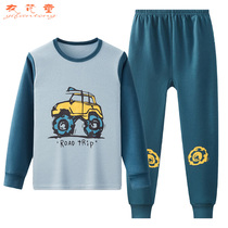 Childrens clothing pure cotton childrens boys and girls pajamas short-sleeved thin section baby childrens parent-child home service suit trendy
