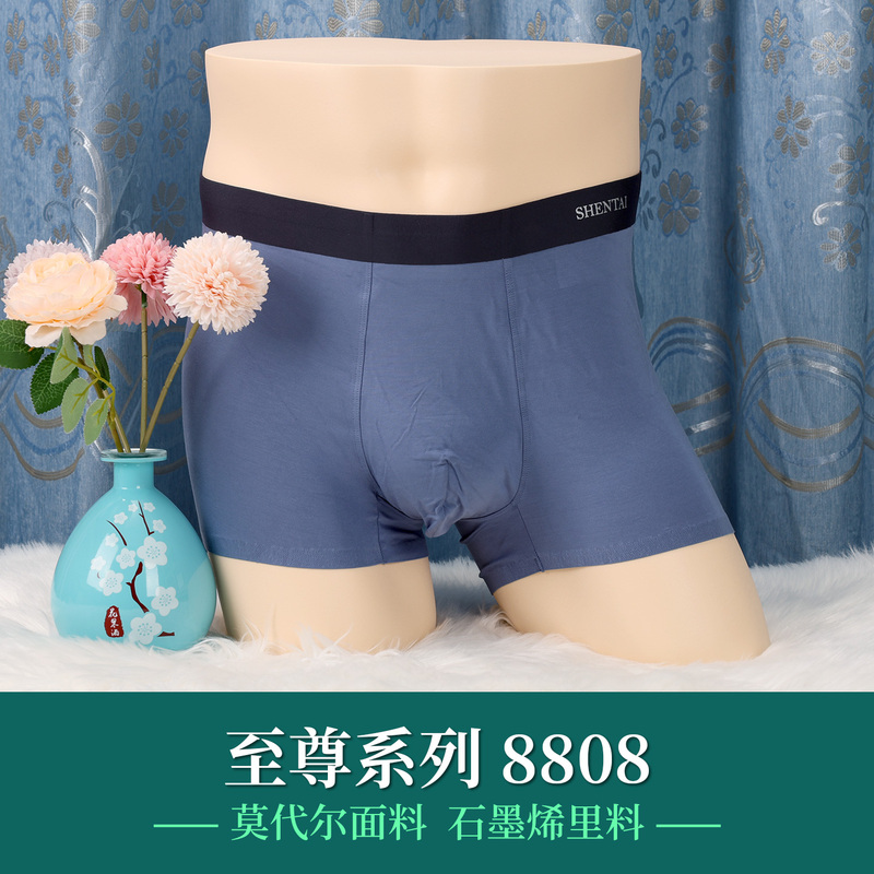 Men's Underwear Graphene Boxer Briefs Made of Lenzing Modal Fabric, Breathable and Moisture-Wicking, Genuine Product from the Store 8808