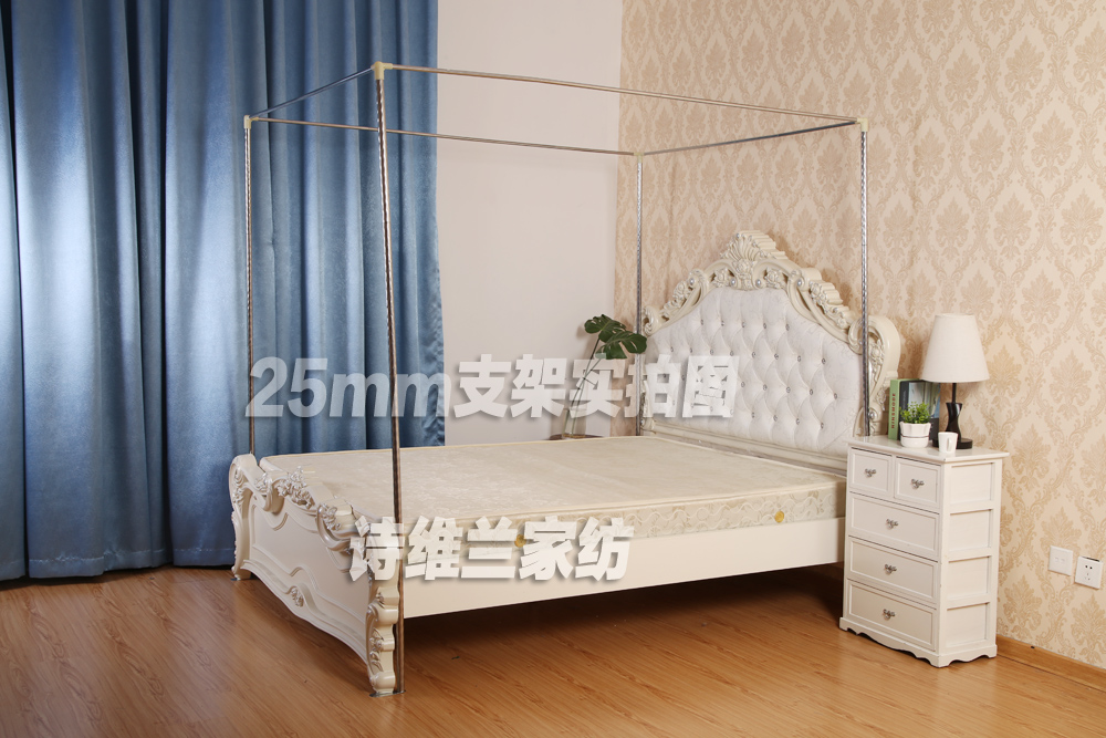 lưới thép không gỉ ba cửa lưới phụ kiện khung hạ cánh lưới cung điện đơn cực lưới giường đôi giá đỡ dày - Lưới chống muỗi mùng ngủ cho bé