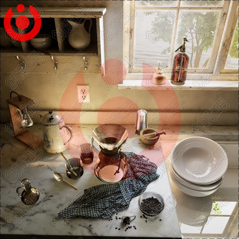 Ue5 Unreal Engine 5 Ultra-Realistic Kitchen Props Path Tracking Rendering Lens Animation Scene Project Material Resource Pack