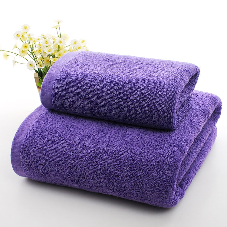 Towel Pure Cotton Bath Towel Purple Extra Large Adult Thickened Household Beauty Salon Hotel Guesthouse All-Cotton Soft Absorbent