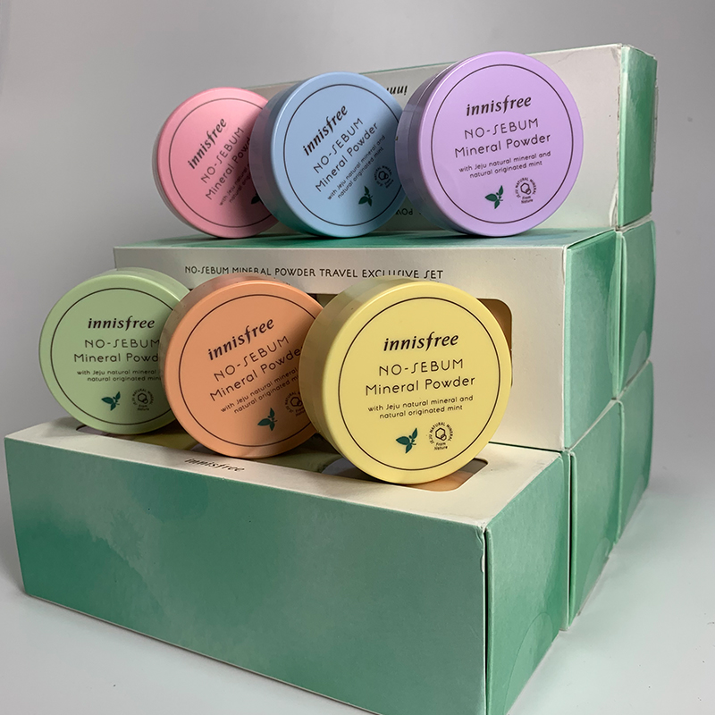 Hàn Quốc chính hãng innisfree Yue thơ phong cách Mint lỏng bột phấn trang điểm bột mật ong kiểm soát dầu trang điểm kéo dài phấn nén mac