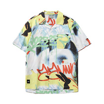 Li Ning short sleeve 2021 summer new skateboard series men fashion combination printing casual shirt ASHR047
