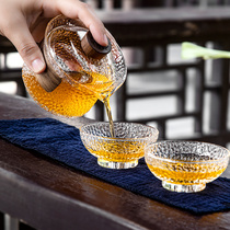 Day-style Gongfu tea lid bowl green tea transparent tea bowl thickened heat resistant cover cup glass filter anti-scalding tea bowl single