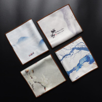 Plush absorbent tea towel painted Zen towel tea cloth special tea table cloth raising pot Rag