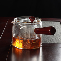 Glass teapot electric pottery stove special cooking tea side handle with strainer thickened home tea small green mandarin special pot tea fit