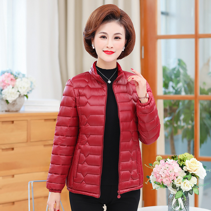 景绪景绪2019新款中年小棉袄洋气妈妈秋冬轻薄羽绒棉服女棉衣外套