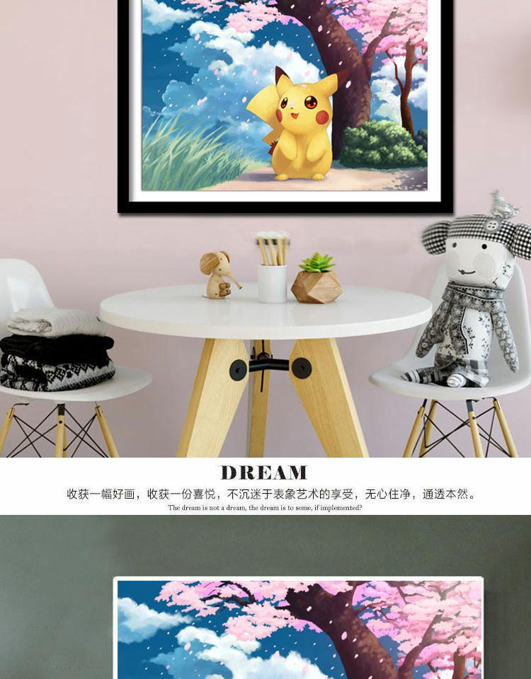 Phim hoạt hình mới kim cương anime kim cương Pikachu cross Stitch point khoan 2019 cảnh quan gạch hiện phòng khách phòng ngủ đầy đủ khoan - Công cụ & phụ kiện Cross-stitch tranh thêu chữ thập phật di lặc