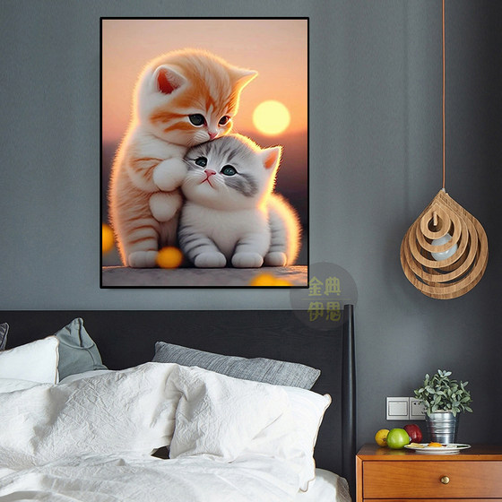 Cute animal cat diamond painting 2024 new handmade 5d dot diamond cross stitch diy living room bedroom full of diamonds