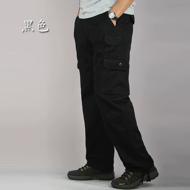 Mùa xuân và mùa thu overalls nam nhiều túi lỏng lẻo thẳng quần ngoài trời dày XL đa chức năng quần dài nam shop quần áo nam