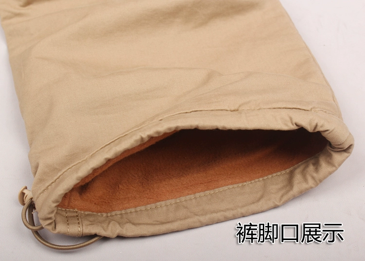 Mùa đông mới cộng với nhung dày nhiều túi quần nam quần ngoài trời quần âu rộng quần ấm nam