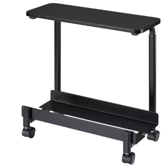Ikea Lonespe Computer Tower Stand with Casters and Shelf, Black 50X27 Computer Base Tray