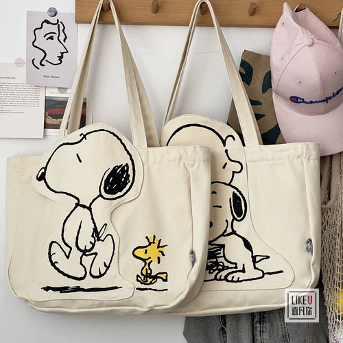 Snoopy, nuby, оригинальная мультяшная льняная сумка для отдыха, сумка на одно плечо