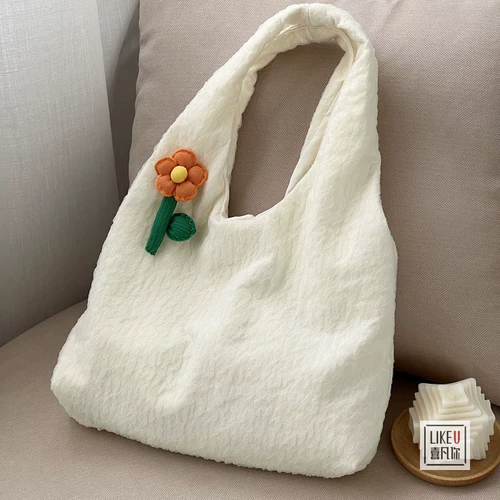 Свежая сумка на одно плечо, брендовый кремовый шоппер, в корейском стиле, французский стиль