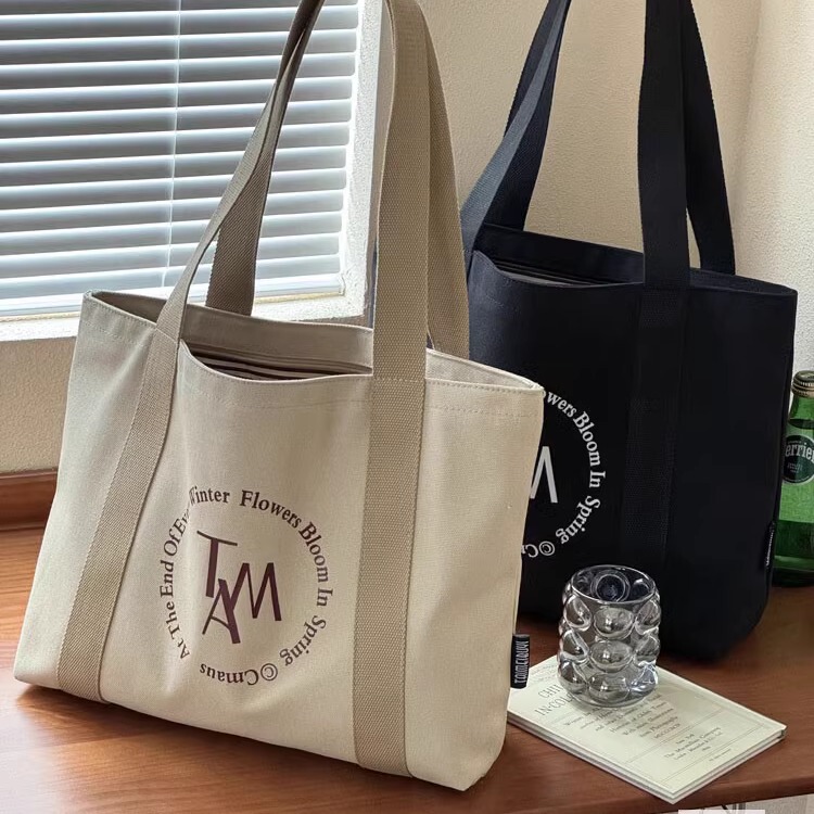 Original Design Korean Style Zipper Commuter Thick Canvas Tote Bag, Artistic, Simple, Casual, Versatile, Student Shoulder Bag Original Design Korean Style Zipper Commuter Thick Canvas Tote Bag, Artistic, Simple, Casual, Versatile, Student Shoulder Bag