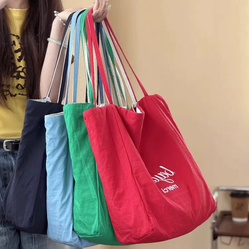 Качественная двусторонная брендовая универсальная вместительная и большая сумка через плечо на одно плечо для отдыха, Южная Корея