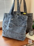 Модная дизайнерская джинсовая универсальная вместительная и большая сумка на одно плечо