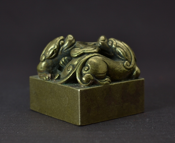 Double Chilong Ruyi Button Copper Seal Blank Copper Seal Seal Carving Seal Carving Gold and Stone Seal Carving Seal Copper Seal