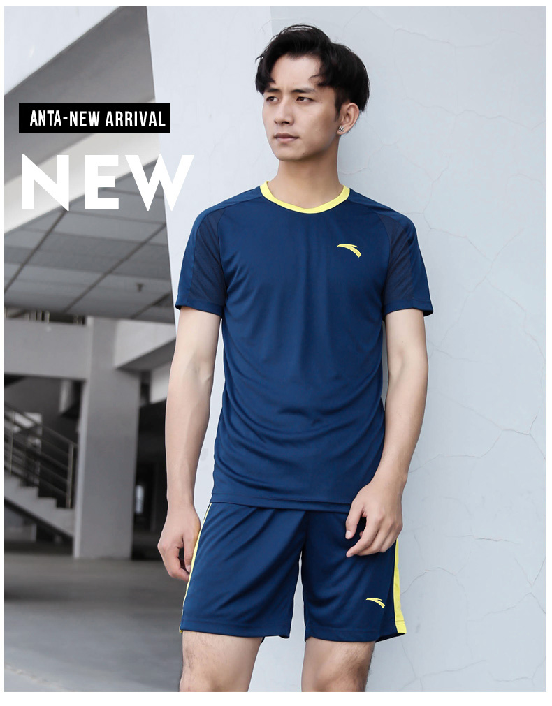 Bộ đồ thể thao Anta nam mùa hè 2019 quần short ngắn tay giản dị nhanh khô quần thể dục chạy bộ quần áo phù hợp với áo hai dây - Thể thao sau bộ quần áo adidas nam