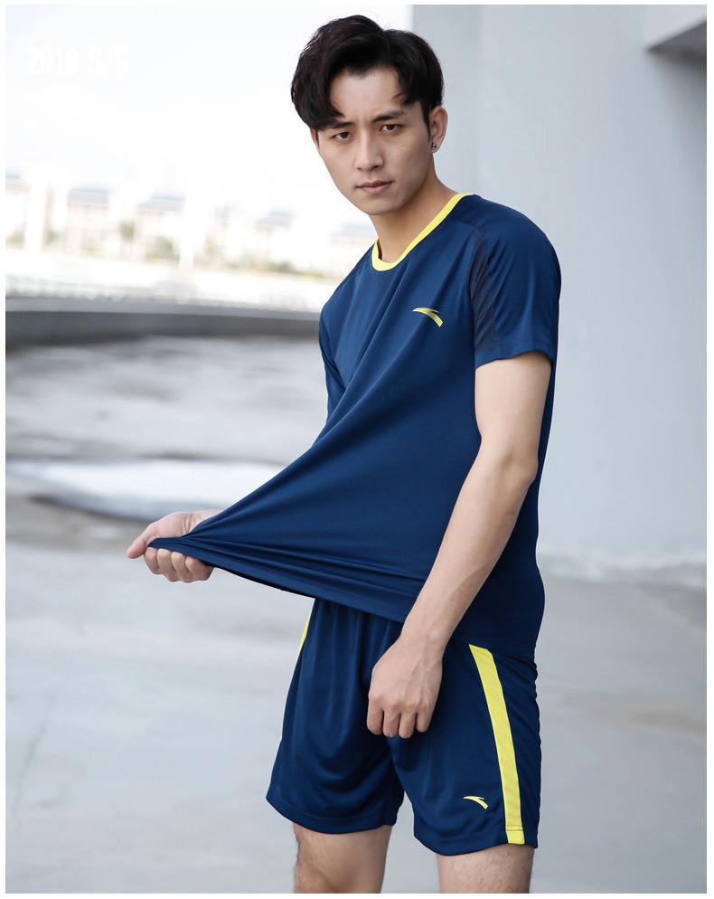 Bộ đồ thể thao Anta nam mùa hè 2019 quần short ngắn tay giản dị nhanh khô quần thể dục chạy bộ quần áo phù hợp với áo hai dây - Thể thao sau bộ quần áo adidas nam