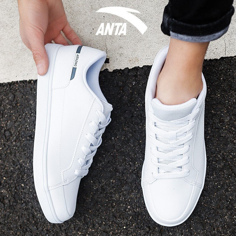 Ann Stepping Men's Shoes Casual Shoes Spring Summer 2022 New White Sports Shoes Raw Hundreds Hitchhiking Little White Shoes Low Help Slippers Shoes