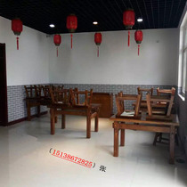 Customized fast food table and chair restaurant solid wood Table Table and Chair combination noodle restaurant table small apartment dining table chain store