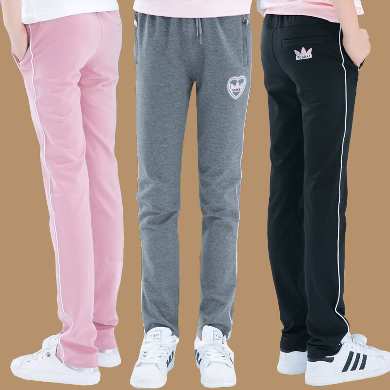 Girls ' sports pants 12 years old wear large children's autumn pants Casual spring and autumn children's girls straight pants Children's clothing