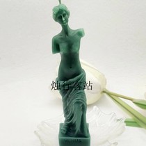 Purely handmade dark green Venus beeswax peach heart Rubiks cube candle black special-shaped beeswax leg candle