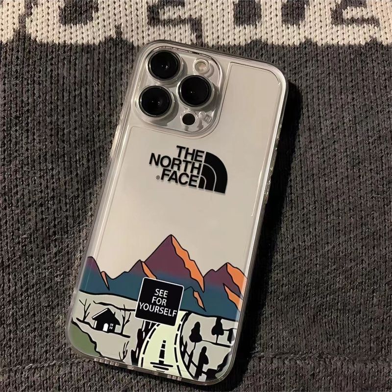 The North Face North Face Phone Case Transparent Silicone iPhone Protective Cover Outdoor Hiking Apple 17/16/15/14/13/12/11Pro/X/Xr/Xsmax Suitable for 16Plus