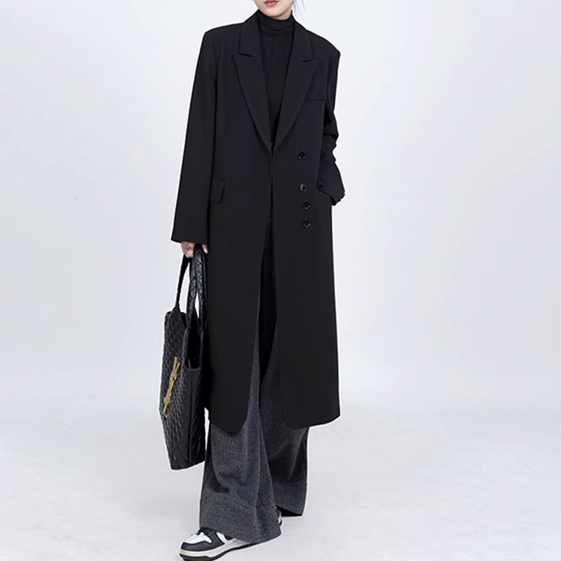 2026 Spring Plus Size Trench Coat for Women, Mid-Length, High-End Style, for Chubby Women, Regular Shoulder, Suit Collar, Elegant, Slimming, Casual Jacket