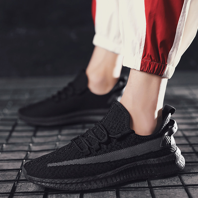 Autumn men's shoes 2019 new trend casual coconut sports shoes all-match breathable deodorant flying woven men's shoes tide shoes
