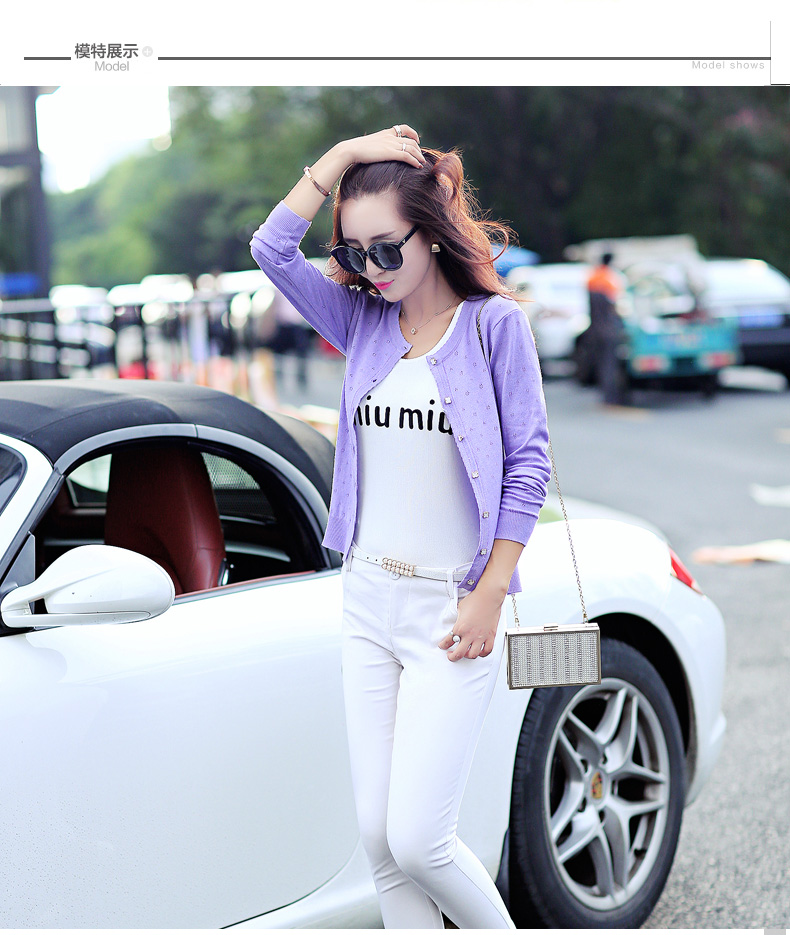 Ngắn mỏng cardigan mùa hè của phụ nữ new 2017 hollow kem chống nắng điều hòa không khí áo len bên ngoài mất một dệt kim áo khoác nhỏ khăn choàng áo cardigan nữ hàn quốc