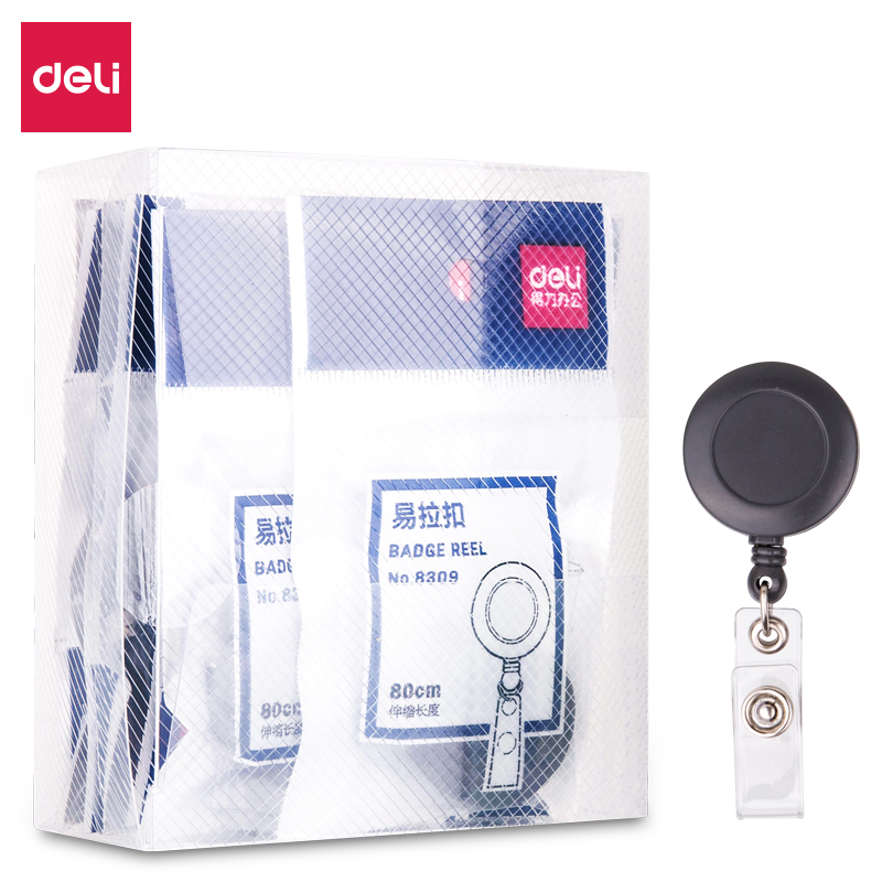 Able 8309 Easy pull buckle hanging chest card Work exhibition Pass Entrance Guard Employee Card Sleeve's hanging rope telescopic clip buckle