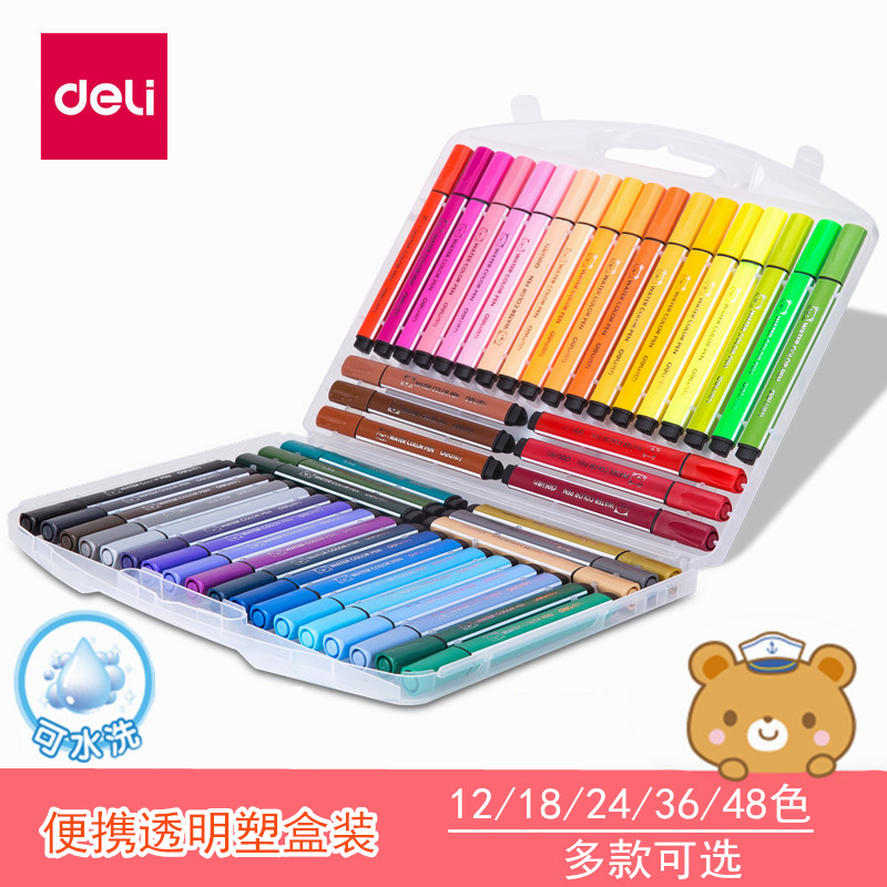 Able coarse triangular pole watercolor pen washable 12 color 18 color 24 color 36 color 48 color 48 color suit kindergarten elementary school students