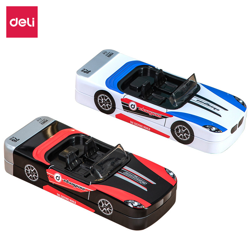 Able car pencil case with wheel sports car styled sheet metal double lead pencil case Elementary school boy used